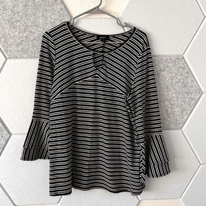 ALYX black and white striped bell-sleeved shirt ⚪️🖤